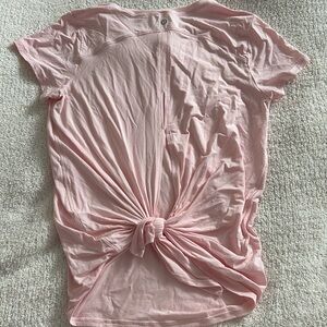 Lululemon pink tie back t shirt